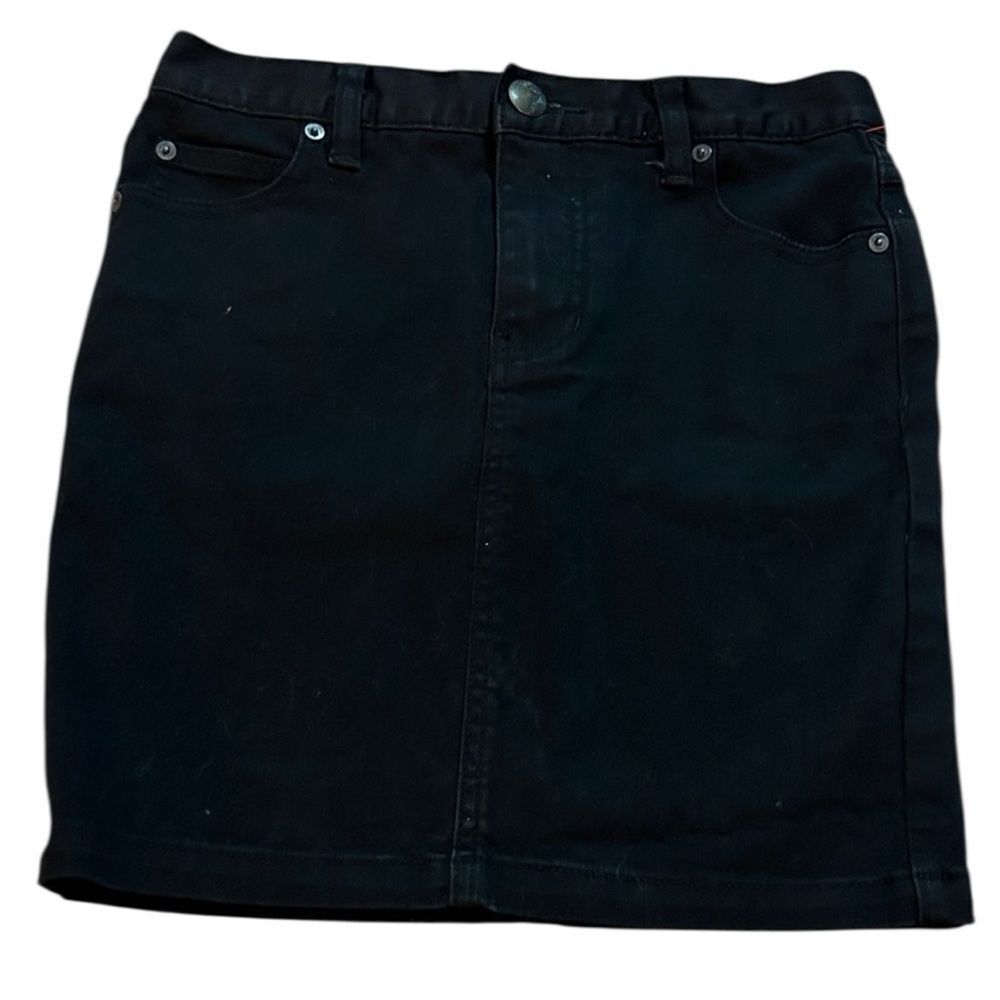 Free People Black Mini Skirt stretchy denim size 0